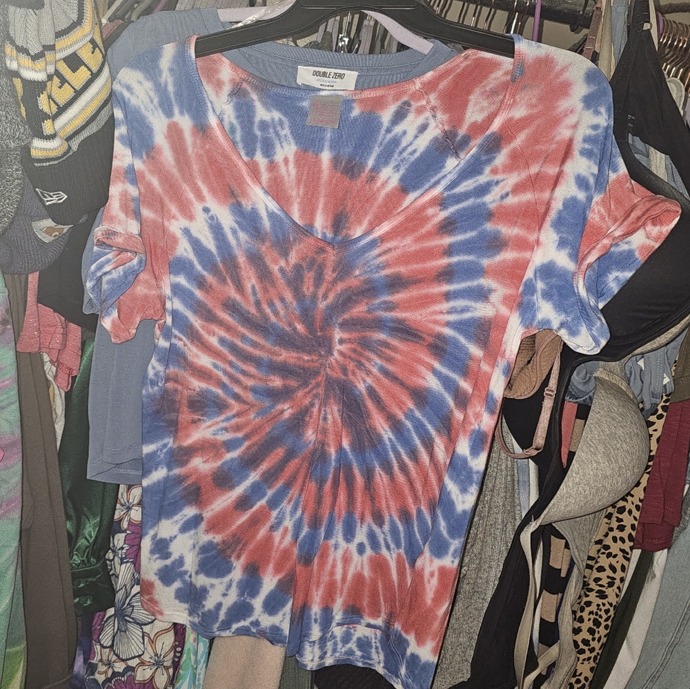 Red white and blue tye dye